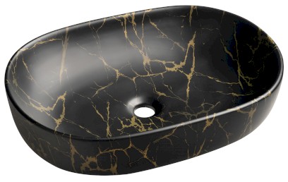 CALEO keramické umyvadlo na desku, 60x42cm, portoro mramor CA590PT