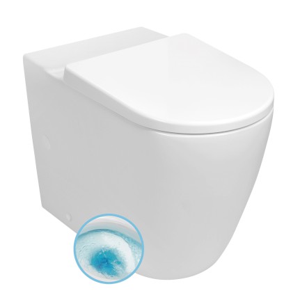 TURKU WC kombi mísa, Vortex Rimless, zvýšený sedák 64x38cm, spodní/zadní odpad, bílá PC104-111