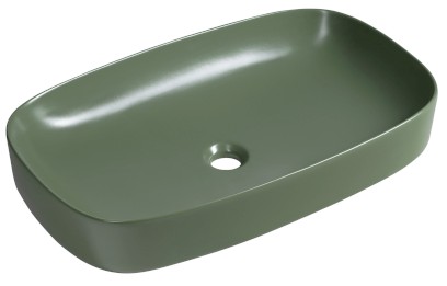 MATTEO keramické umyvadlo na desku 65x40cm, zelená mat 3064-128