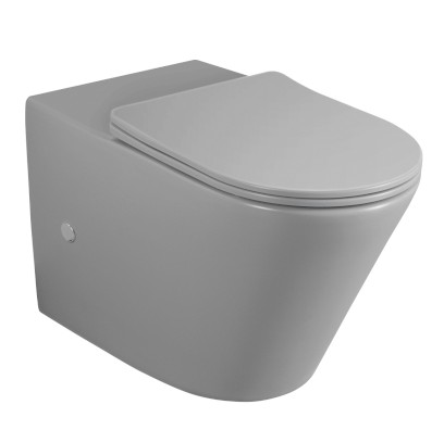 PACO WC kombi mísa, Rimless, 61x38 cm, spodní/zadní odpad, šedá mat PC1012GR-111