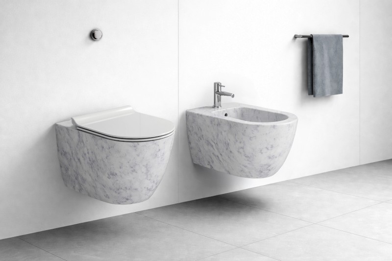 ALTACERAMICA bidet závěsný 36x55cm, mramor/bílá mat AC20235