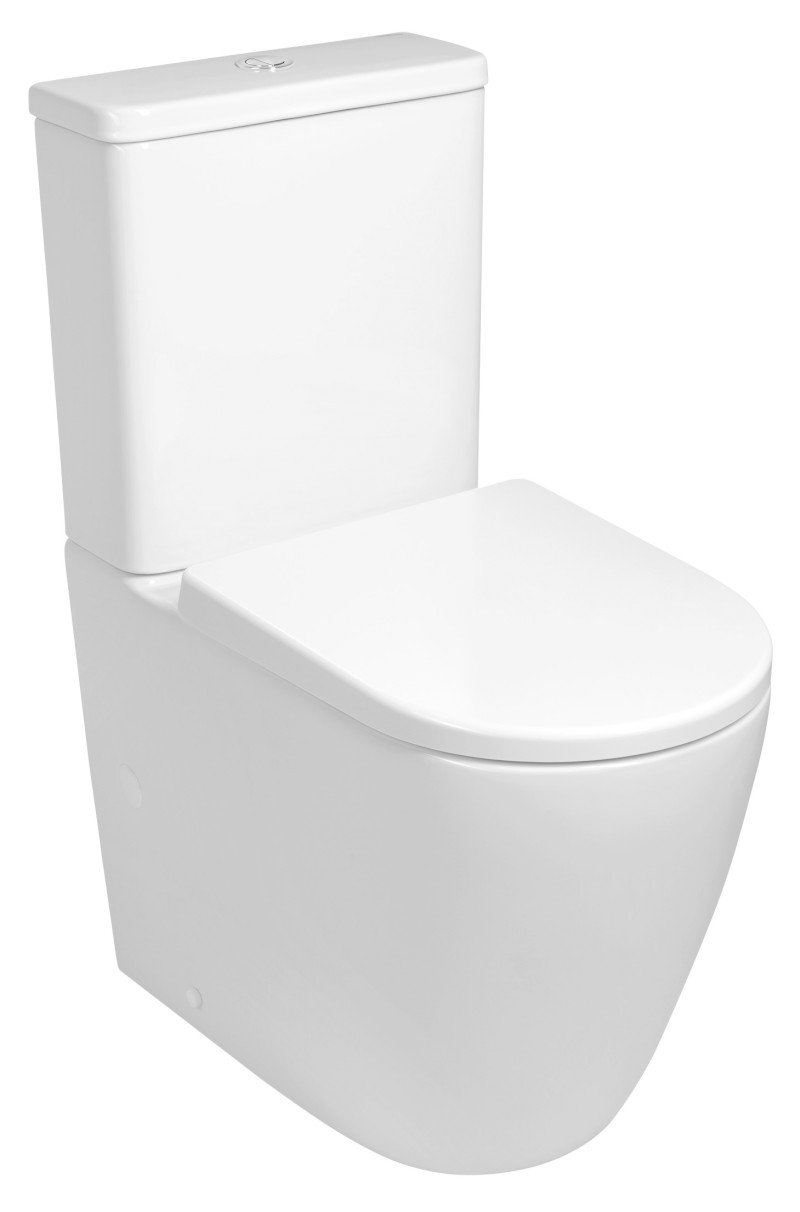 TURKU WC kombi mísa, Vortex Rimless, zvýšený sedák 64x38cm, spodní/zadní odpad, bílá PC104-111