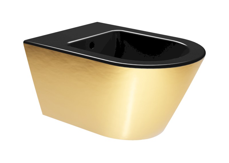 KUBE X bidet závěsný 36x55cm, černá/zlatá 9465151