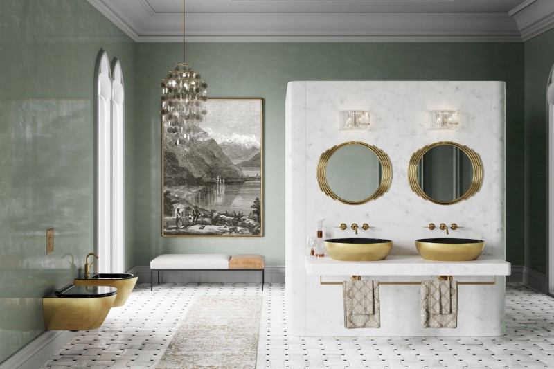 KUBE X bidet závěsný 36x55cm, černá/zlatá 9465151