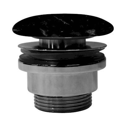 ALTACERAMICA umyvadlová výpust 5/4“, neuzavíratelná, keramická zátka, 5-65mm, mramor/černá mat AC90636