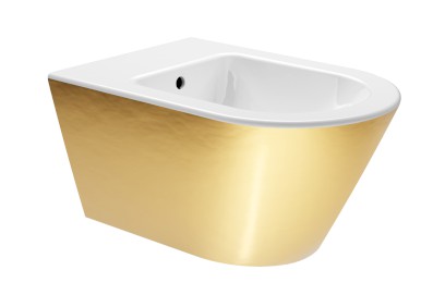 KUBE X bidet závěsný 36x55cm, bílá/zlatá 9465150
