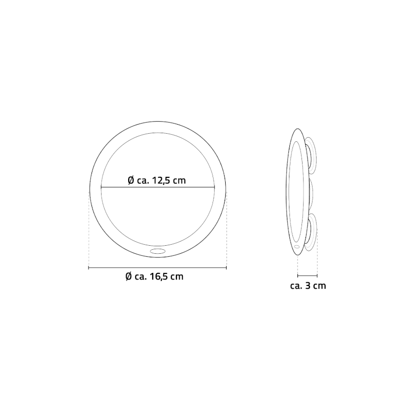 MULAN kosmetické zrcátko s přísavkami, LED, Ø 127mm, bílá 03003201