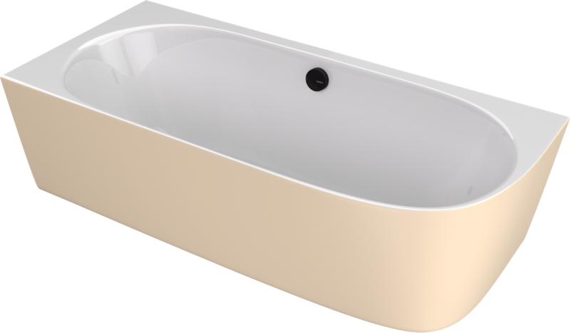 SUSSI L rohová stojící vana litý mramor 160x70x49,5cm, bílá/béžová mat 90191L.82