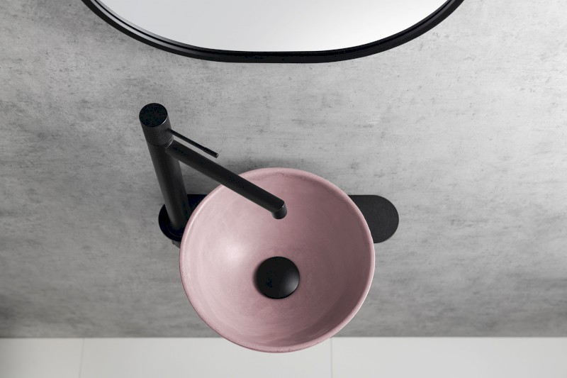 MINOR betonové umývátko na desku, Ø 26cm, růžová mat MR26021