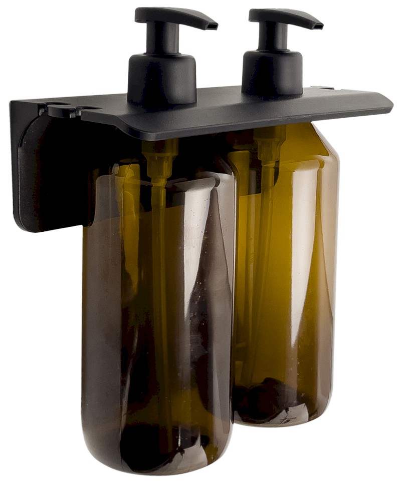 GROUPER dvojitý dávkovač tekutého mýdla na zavěšení, 2x500ml, hnědá 2159