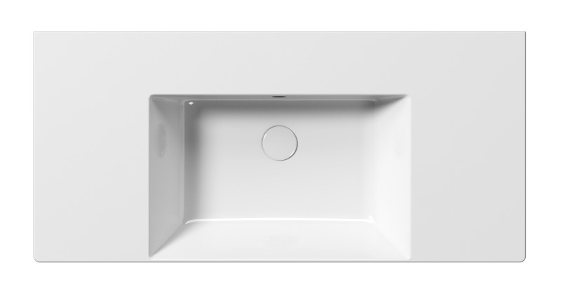 KUBE X keramické umyvadlo 100x47cm, s odkládacími plochami, bez otvoru, bílá ExtraGlaze 9451011