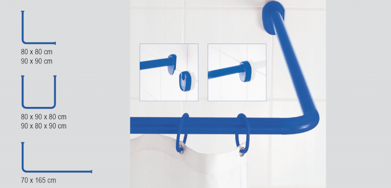 Rohová univerzální sprchová tyč, černá 59511