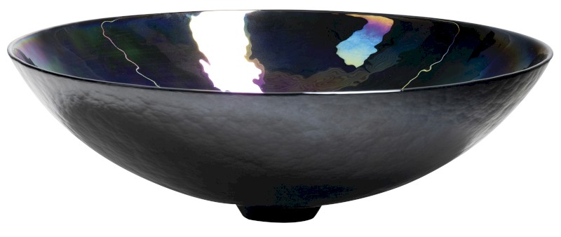 DECORA NERO MURANO skleněné umyvadlo na desku, průměr 41cm, černá YM1237