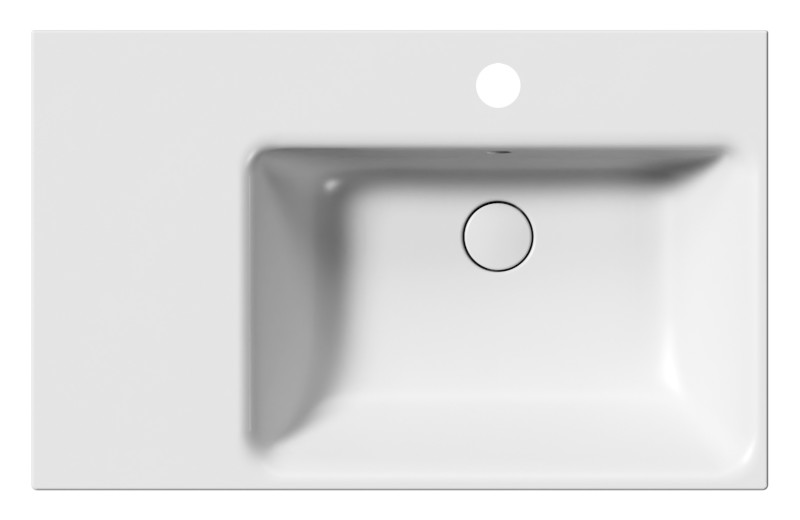 NUBES keramické umyvadlo 80x50cm, s odkládací plochou vlevo, bílá mat 9630109
