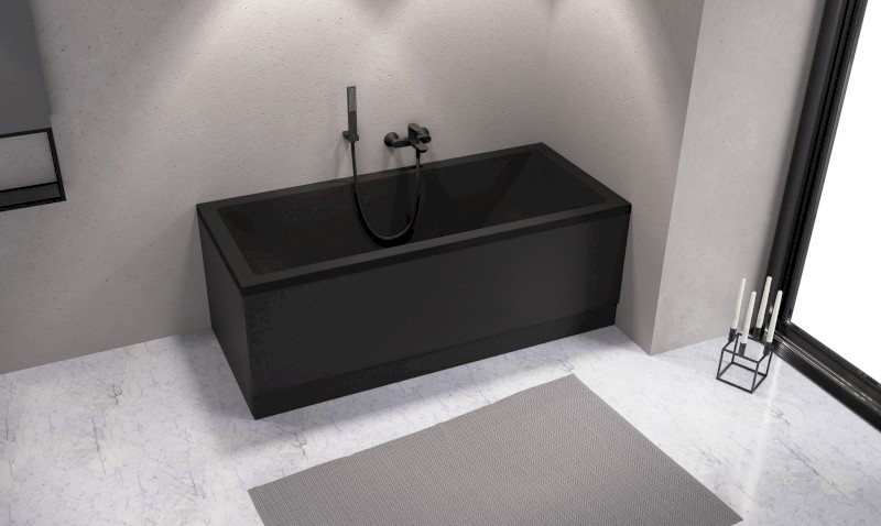 PLAIN panel čelní 170x59cm, černá mat, pravý 72786.21