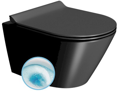 KUBE X závěsná WC mísa, GeniusFlush, 36x50cm, černá dual-mat 941226