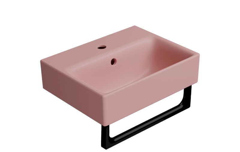 NUBES keramické umývátko 40x32cm, broušená spodní hrana, blush mat 96849124