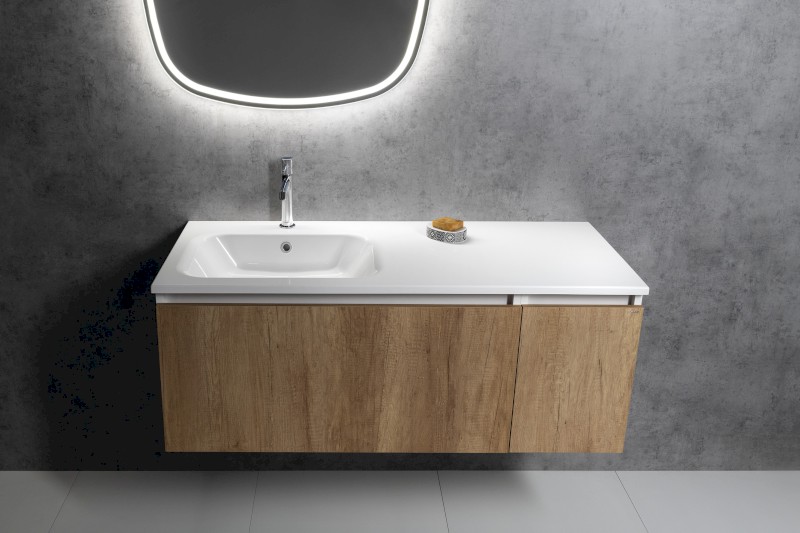 ARECA umyvadlo, litý mramor, 101x51,5cm, levé, bílá AC101L