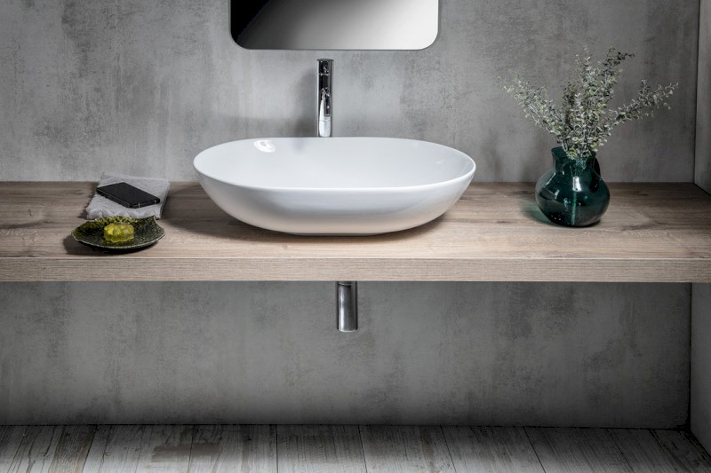 BALISONG keramické umyvadlo na desku, 60x40cm, bílá WH080