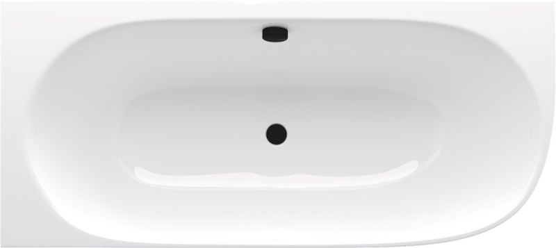 SUSSI L rohová stojící vana litý mramor 160x70x49,5cm, bílá/hnědá mat 90191L.72