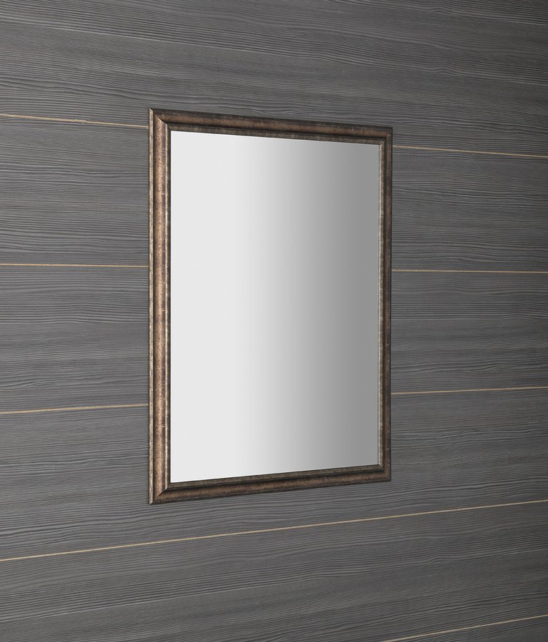 ROMINA zrcadlo v dřevěném rámu 68x88cm, bronzová patina NL397