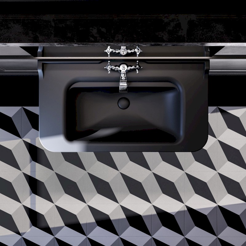 WALDORF keramické umyvadlo 80x55cm, černá mat 4141K7