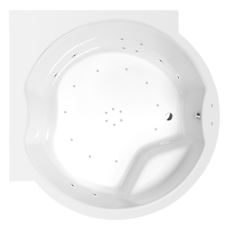 ROYAL CORNER hydromasážní vana, 173x173x49cm, Active Hydro-Air, chrom 74211.2010