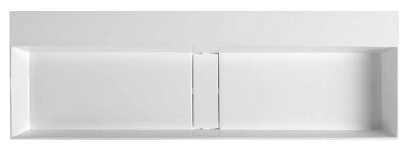 CUBIS umyvadlo, litý mramor, 120x40cm, bez otvoru, bílá CU120-0