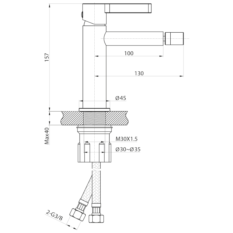 ICONIC stojánková bidetová baterie, chrom AF003