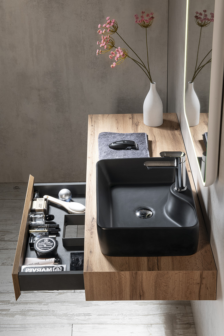 MORIAN umyvadlová skříňka 120x14x48cm, dub, pravá MR113