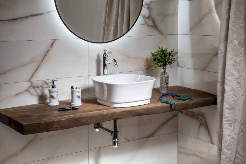 IDEA keramické umyvadlo na desku 42x42cm, bílá WH100