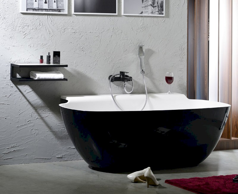 SPY nástěnná vanová baterie, černá mat PY10/15