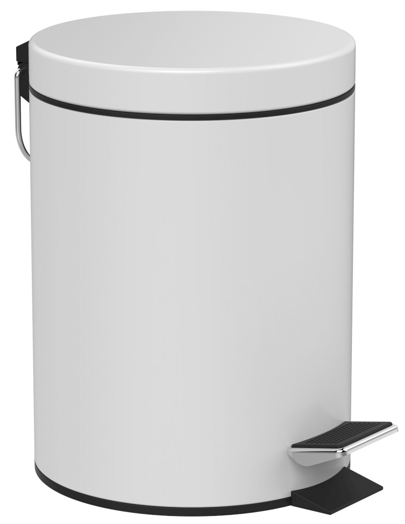SIMPLE LINE odpadkový koš kulatý 5l, bílá mat 28105