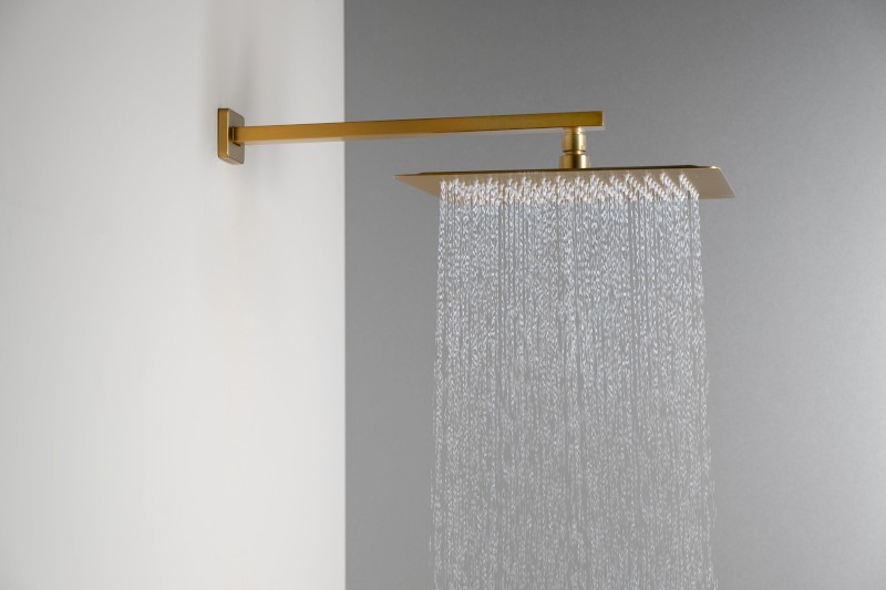 Sprchové ramínko hranaté nízké, 380mm, zlato mat SL119