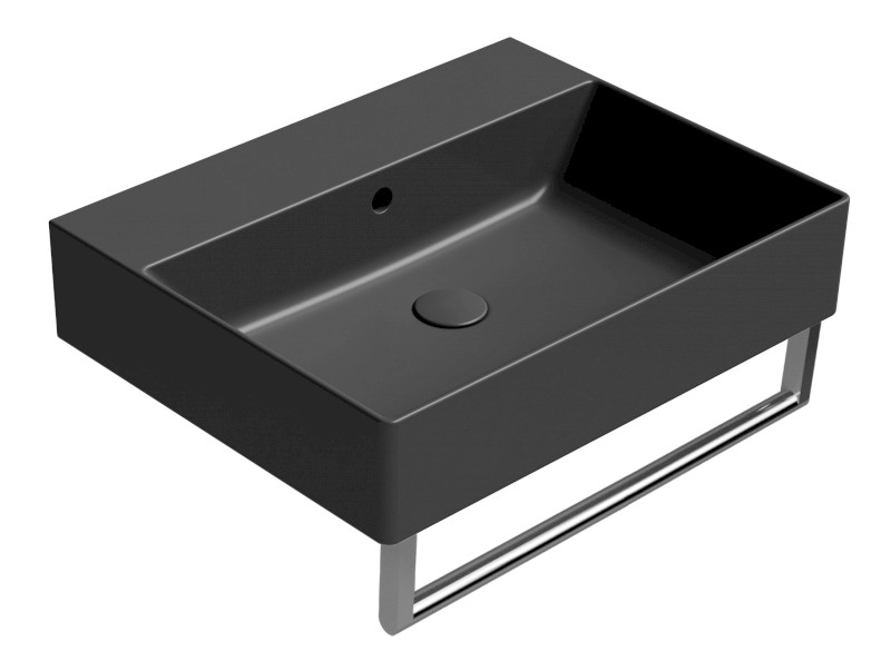 KUBE X keramické umyvadlo 60x47cm, bez otvoru, černá mat 9431026