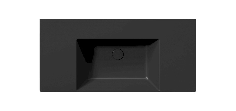 KUBE X keramické umyvadlo 100x47cm, s odkládacími plochami, bez otvoru, černá mat 9451026