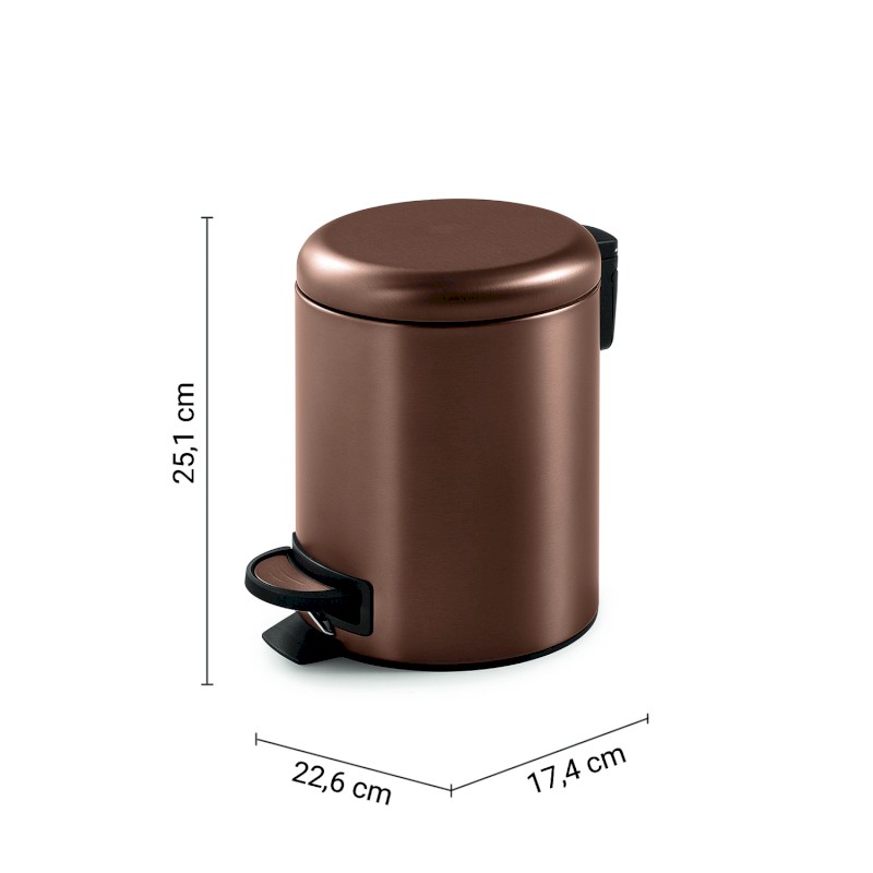 POTTY odpadkový koš 3l, Soft Close, měď mat 320982
