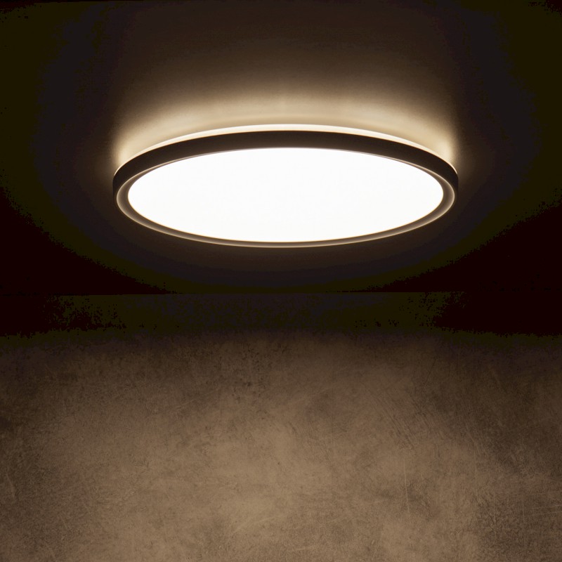 AZPO stropní LED svítidlo, ø 290mm, 18,5W, 3000/4000/6000K, IP54, černá mat 31515