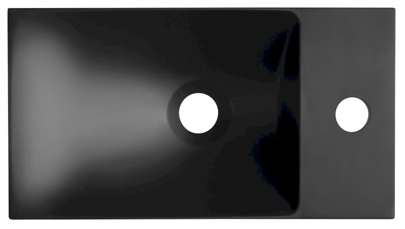 AGOS umývátko, litý mramor, 40x22cm, levé/pravé, černá mat AS400B