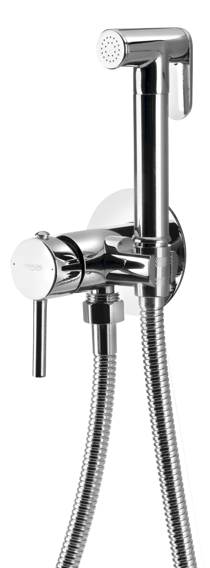 Podomítková bidetová baterie se Stop sprškou, hadice 1,2m, kulatá, chrom SK302