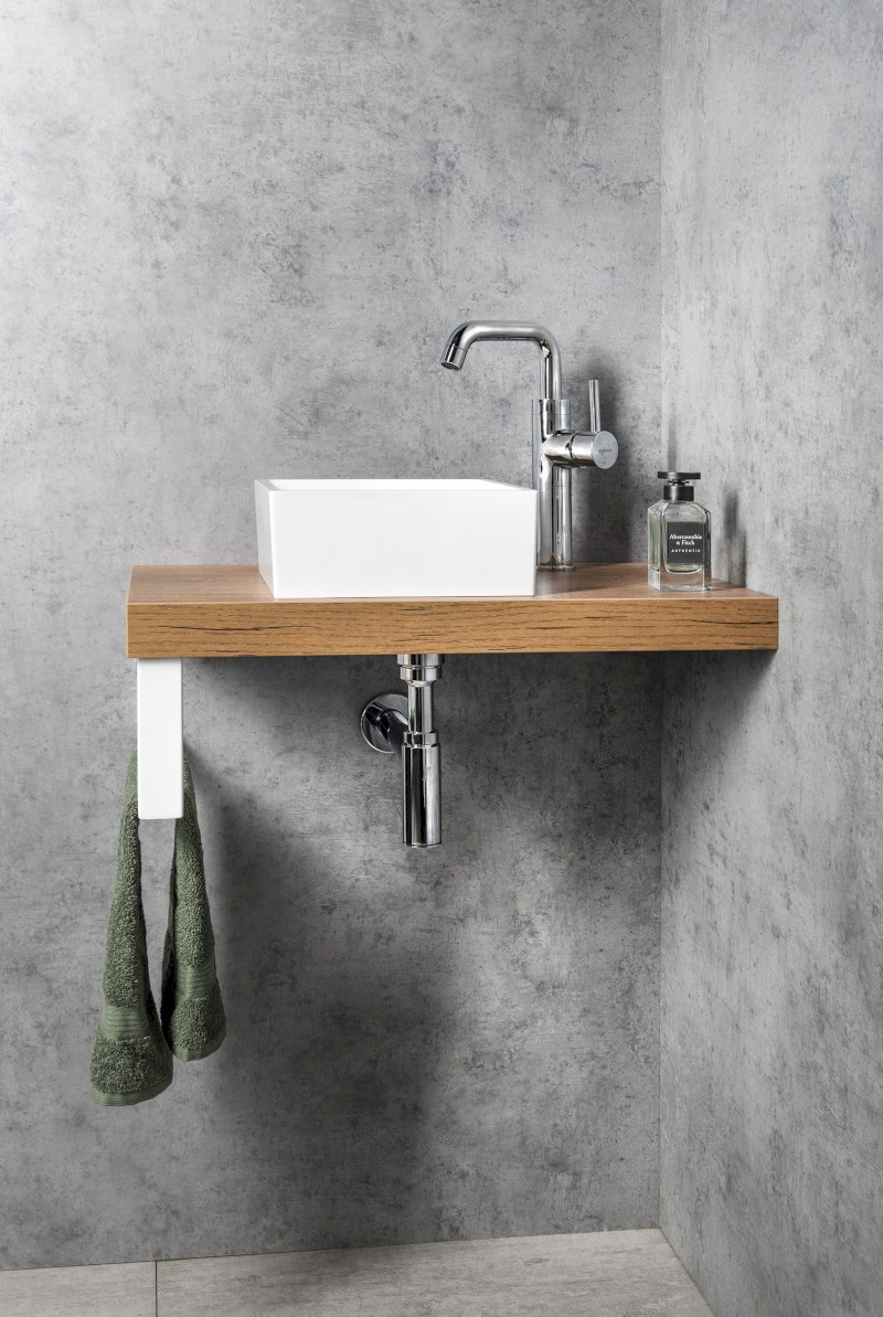 SANNA umývátko na desku, litý mramor, 25x25cm, bílá SN250