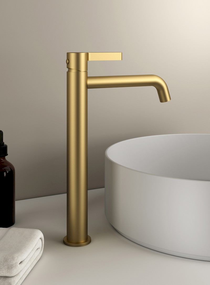 ICONIC stojánková umyvadlová baterie vysoká, zlato mat AF006GB
