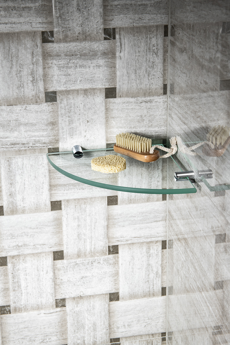 X-ROUND držáky skleněné poličky 8mm, chrom XR008