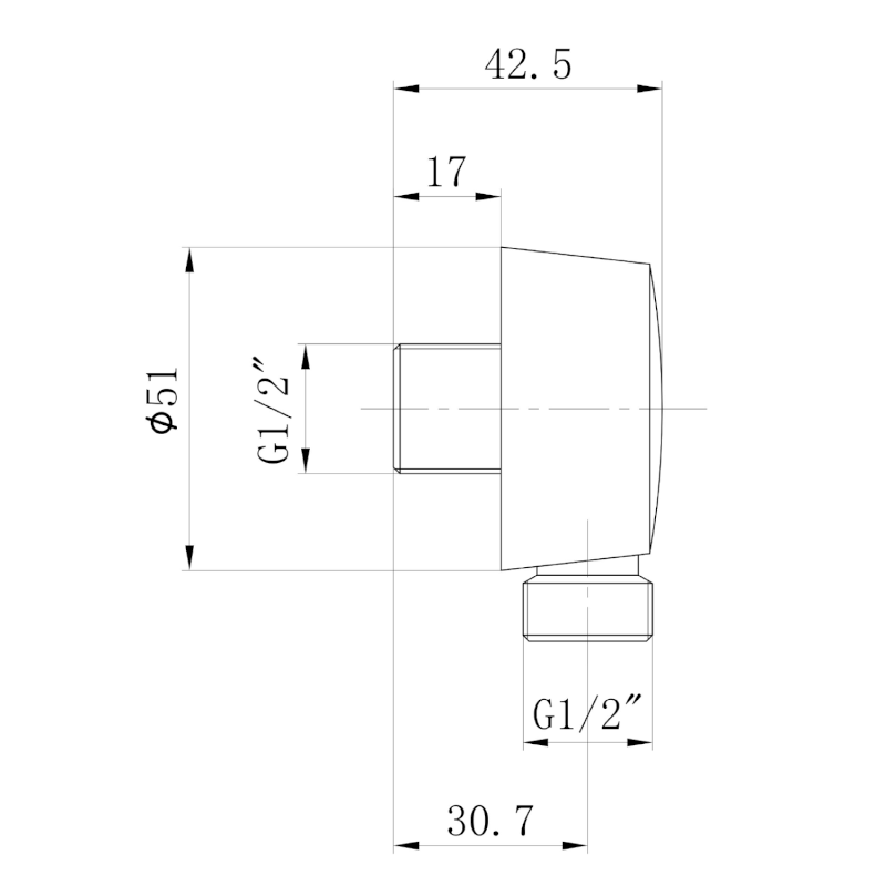 Vývod sprchy, průměr 50mm, nikl 981NK