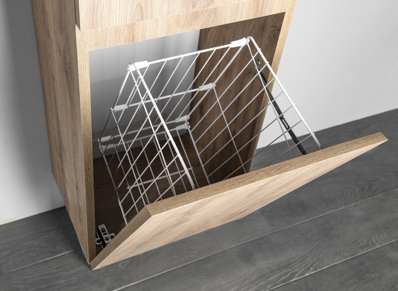 ALTAIR vysoká skříňka s košem 40x184x31cm, pravá, dub emporio AI485R