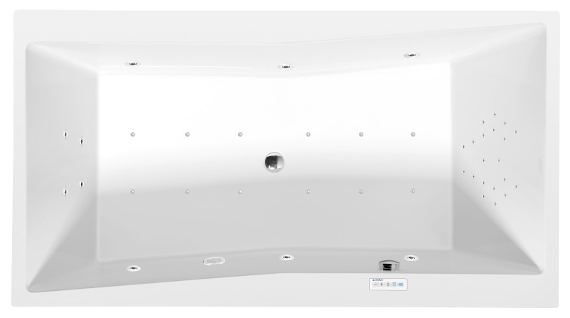 QUEST hydromasážní vana, 180x100x49cm, Highline Hydro-Air, chrom 78511.6010