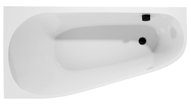 PROJEKTA L MONOLITH asymetrická stojící vana 156x77x60cm, bílá/černá 20111MB