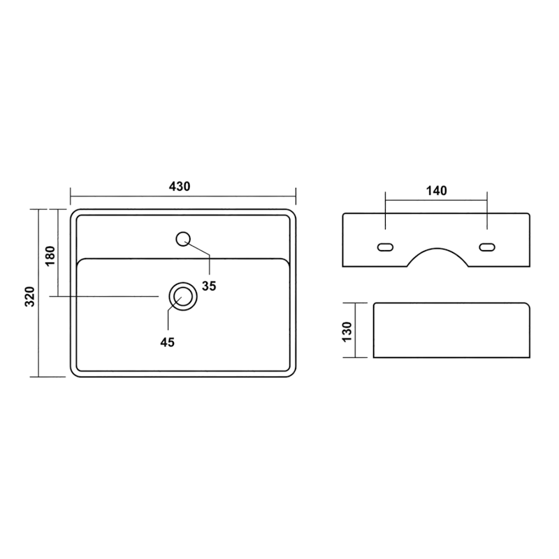 ZIPSER keramické umývátko 43x32cm, bílá 201.102.0
