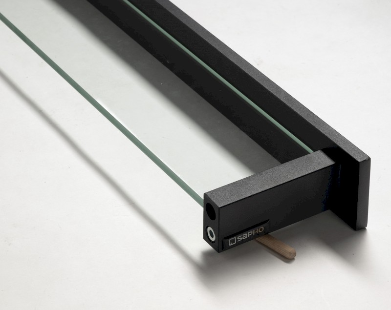 PATRON skleněná police 58cm, černá PX582B