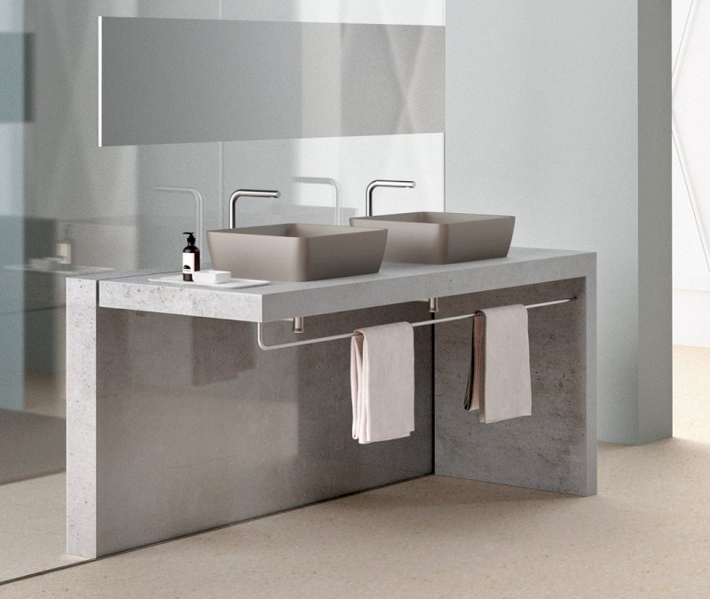 SAND/NUBES keramické umyvadlo na desku 50x38cm, tortora mat 903705